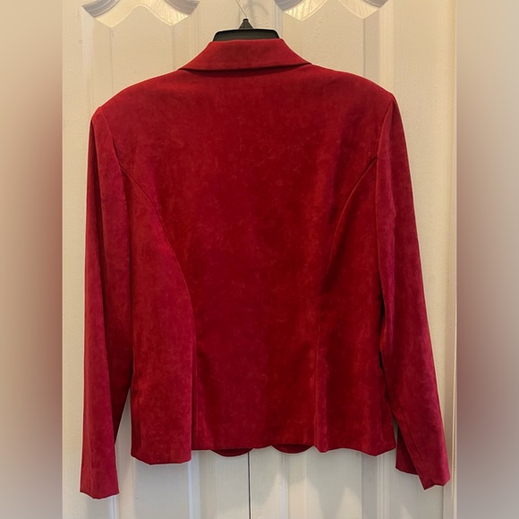 Vintage Leslie Fay Red Jacket with Ornate Buttons Size 12 - Picture 2 of 6
